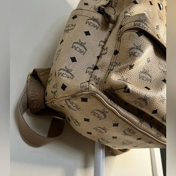 MCM creme large backpack